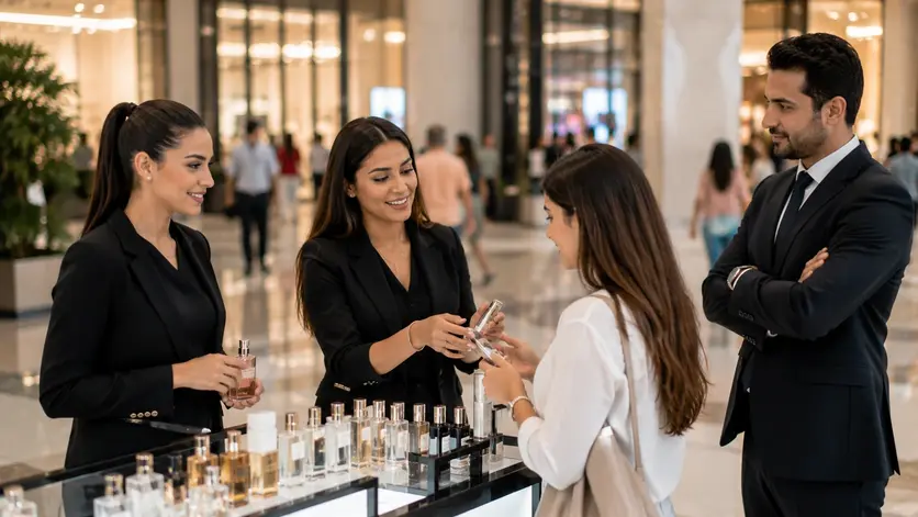 Professional promotional team working during a mall activation in Dubai