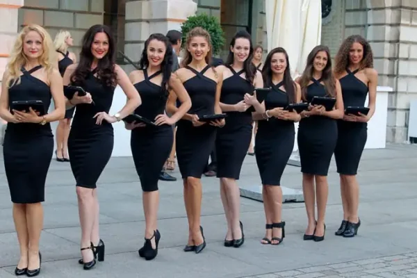 Professional brand promoters representing event staffing solutions in UAE