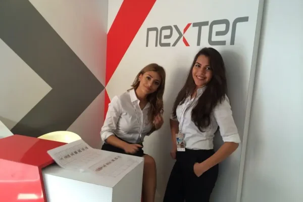 Professional brand promotors standing in a reception.