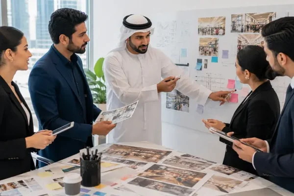 Retail marketing team preparing a successful mall activation campaign